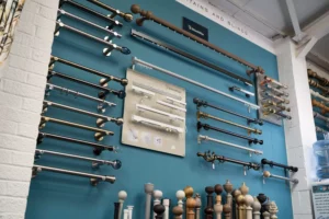 A wide selection of curtain poles and tracks.